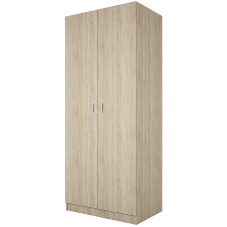 Dulap Irim Detroit, 80x52.5x191 cm, 2 usi, 2 polite, bara haine, Sonoma Dark