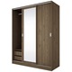Dulap/Dressing Irim Nevada, 150X59x191 cm, 3 usi, oglinda, Culoare Nuc Amiral