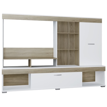 Living/Biblioteca Irim Rose, 200x40x141 cm, Sonoma/Alb