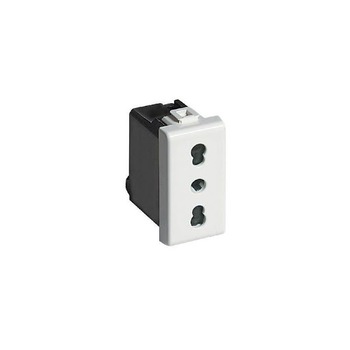 Priza simpla Bticino Matix, modulara - 1 modul, contact de protectie, Alb, AM5180 Priza simpla Bticino Matix, modulara - 1 modul, contact de protectie, Alb, AM5180