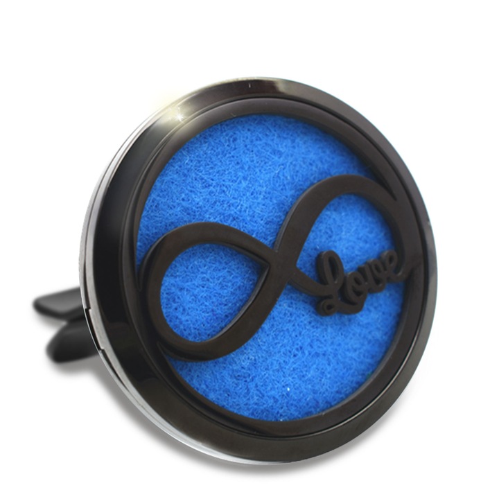 Ароматерапевтичен дифузер за кола, zioda smart essentials®, за етерични масла, Infinite Love, черен