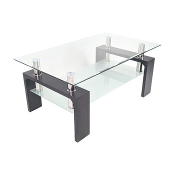 Masuta de cafea 878, negru alb, sticla securizata Masuta de cafea 878, negru alb, sticla securizata