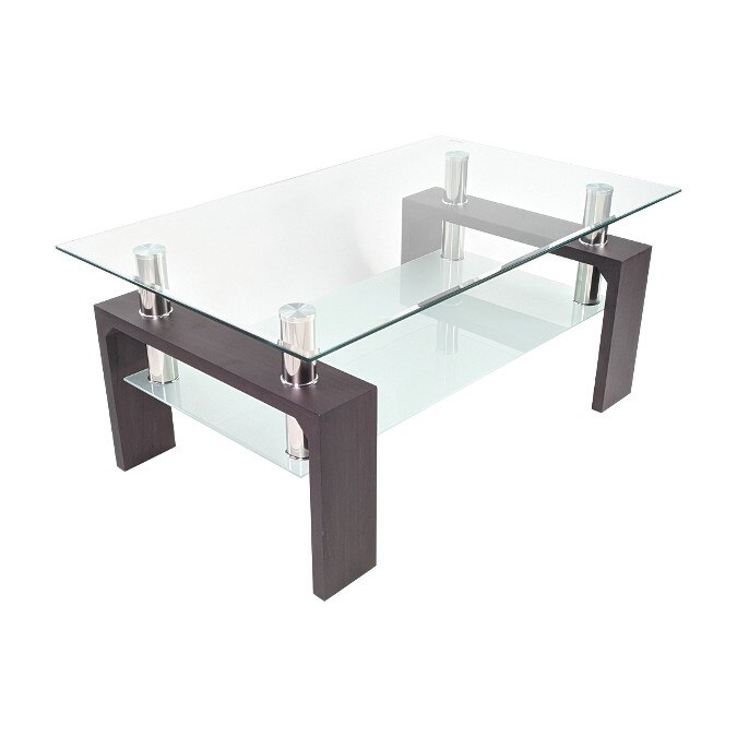 Masuta de cafea 878, maro inchis, sticla securizata