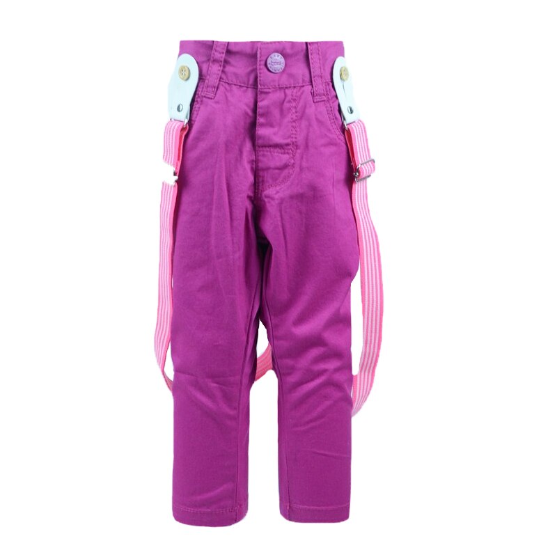 Pantaloni casual, fetite, Vitamins, cu bretele, Fucsia, Fucsia