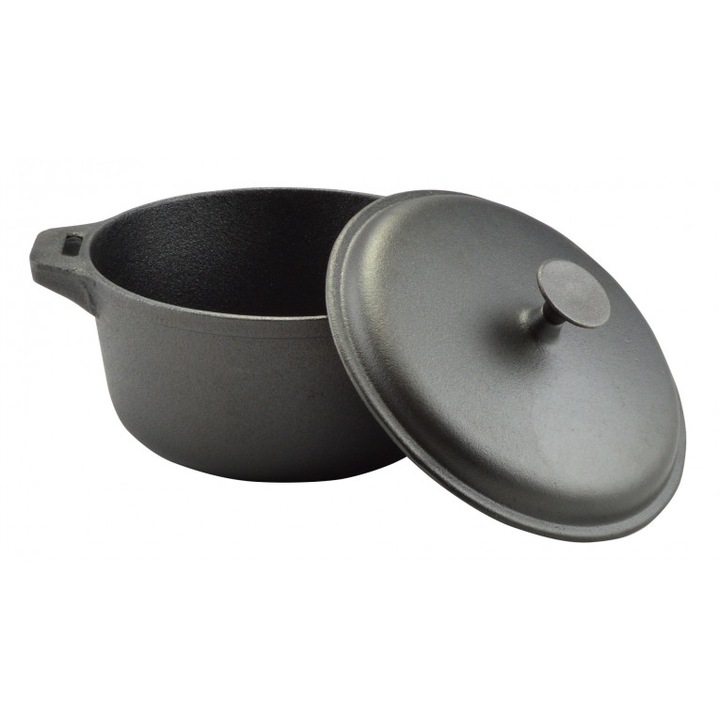 Тенджера с капак, Чугун, 34 см, 10 л