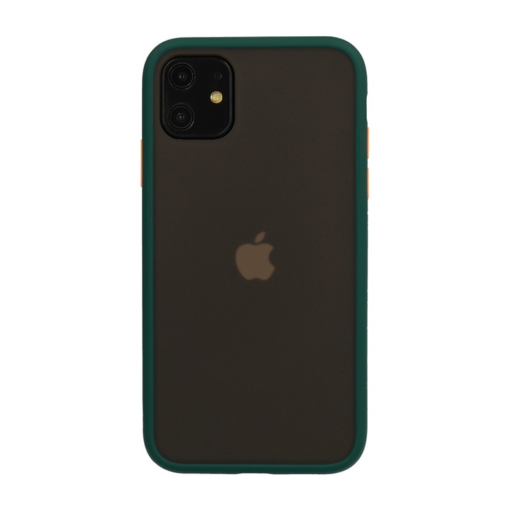 Husa Luxury Translucent Matte pentru Samsung Galaxy A71, Shockproof, din TPU si plexiglas, Forest Green
