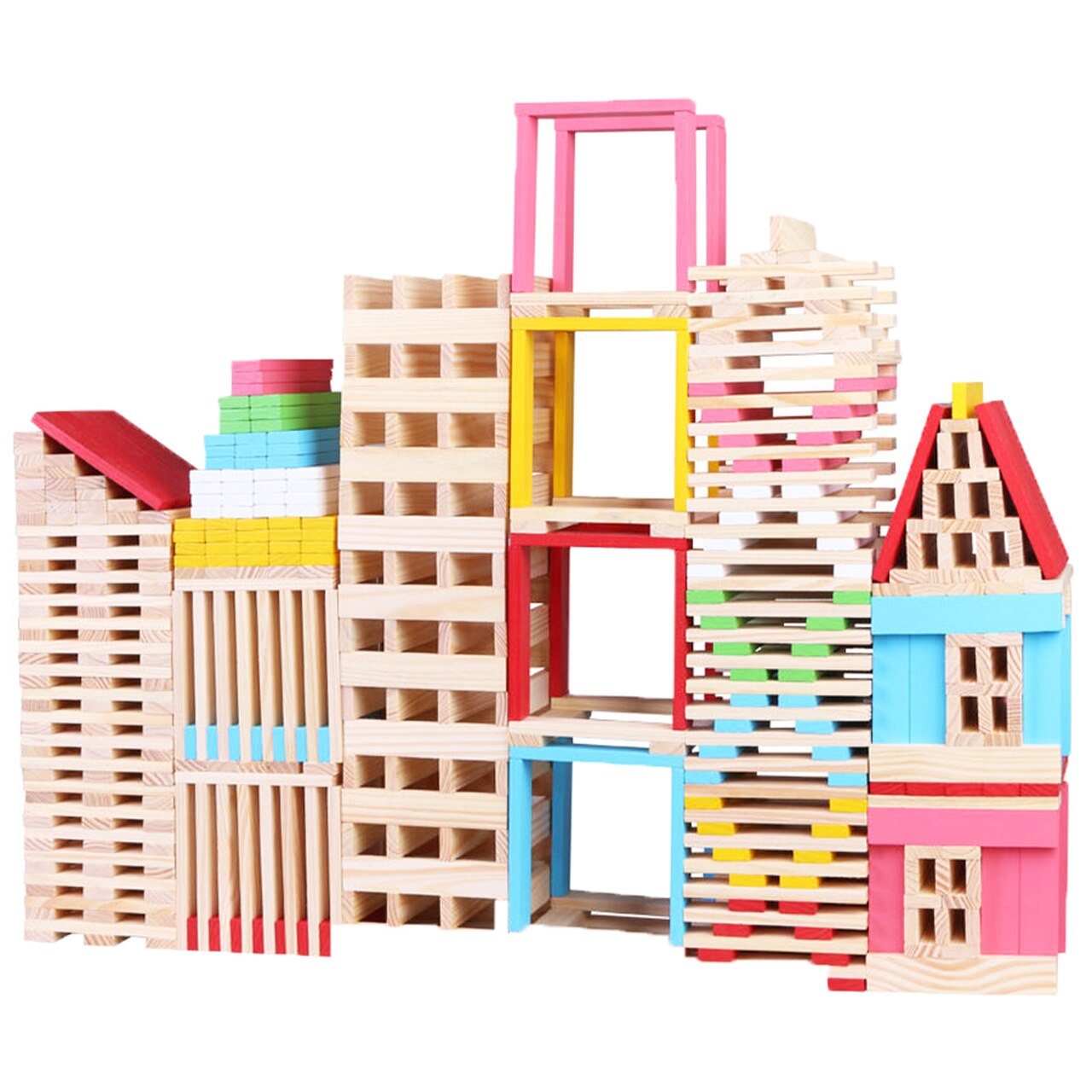 Set creativ de constructie, piese din lemn - 11751151