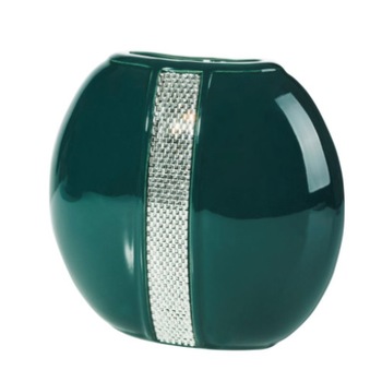 Vaza din ceramica, verde cu argintiu, inaltime 23 cm, lungime 24 cm Vaza din ceramica, verde cu argintiu, inaltime 23 cm, lungime 24 cm