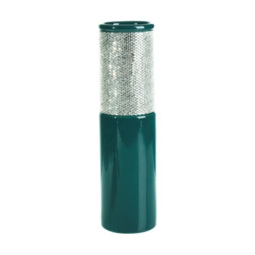 Vaza din ceramica, verde cu argintiu, inaltime 40 cm, lungime 11 cm