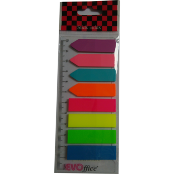 Stick index cu rigla EVOffice, 8x25 file, Multicolor Stick index cu rigla EVOffice, 8x25 file, Multicolor