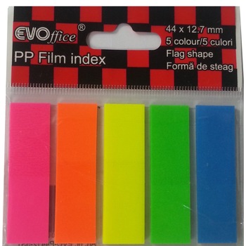 Stick index EVOffice, forma steag, 5x20 file, Multicolor Stick index EVOffice, forma steag, 5x20 file, Multicolor