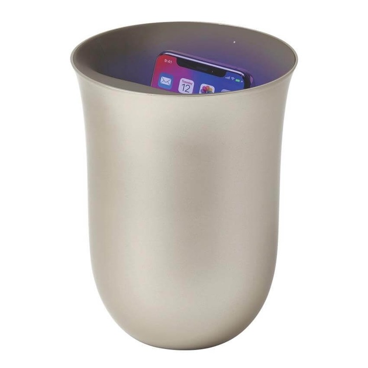 Incarcator wireless cu sterilizator UV Lexon Oblio, 10W, gold