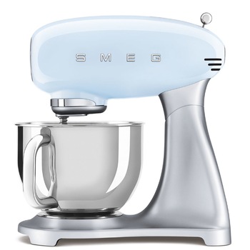 Mixer cu bol Smeg SMF02PBEU, 800W, 4,8 L, 10 viteze, Albastru/Argintiu Mixer cu bol Smeg SMF02PBEU, 800W, 4,8 L, 10 viteze, Albastru/Argintiu