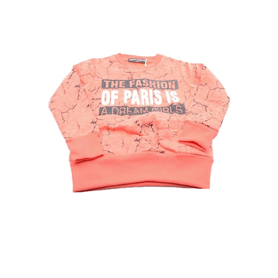 Pulover cu maneca lunga pentru fetite Happy House WB-1463P, Portocaliu, 116