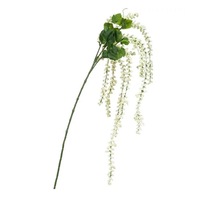 planta curgatoare artificiala ornamentala creanga cu tija lunga frunze verzi si flori albe pentru decor lungime 73 cm imagen 36_0_
0
