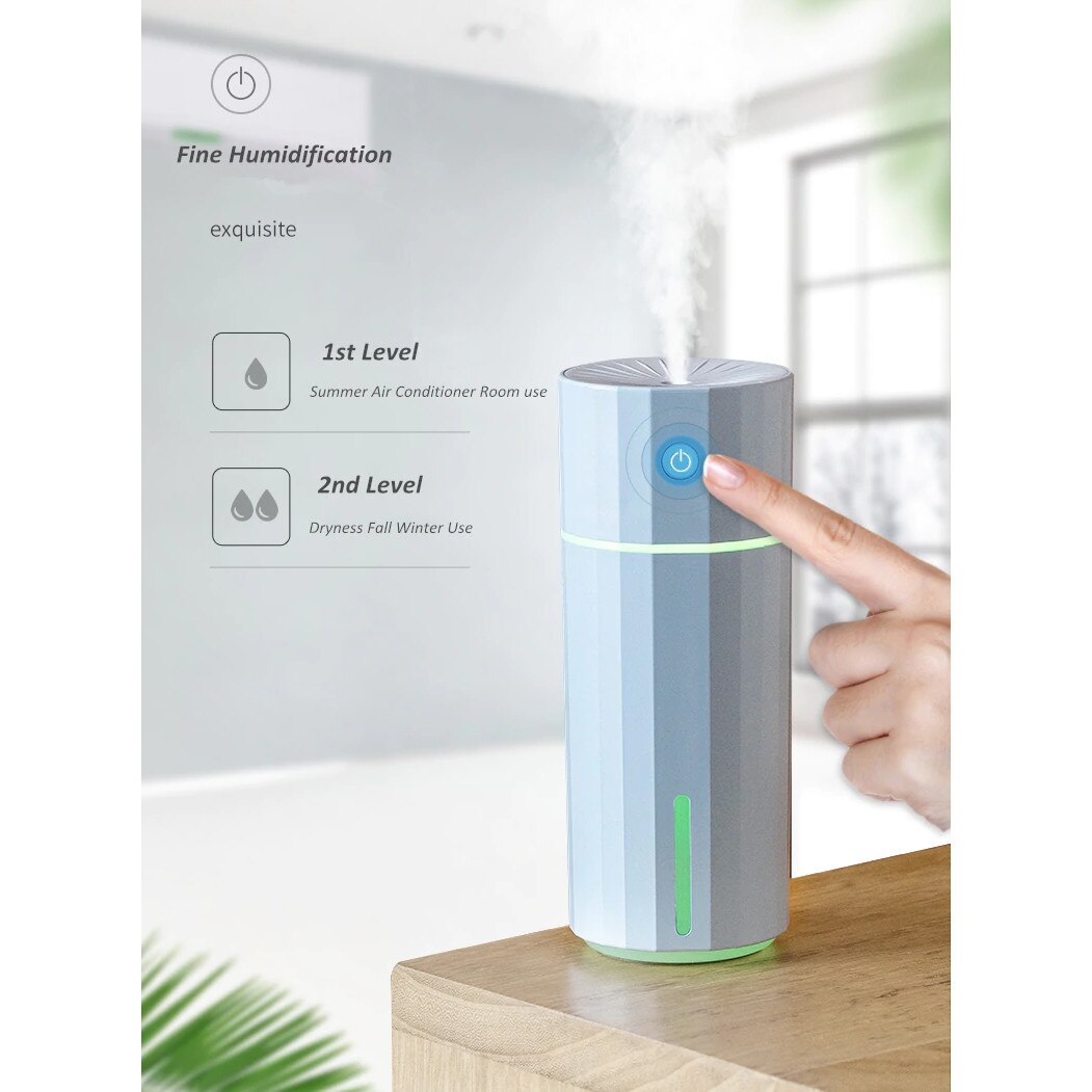 Difuzor si umidificator aromaterapie E41, cu lumina 7 culori LED, Diamond, bleu - BubiSS