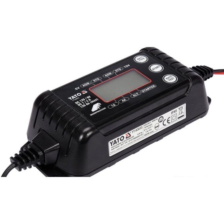 Yato YT-83033, Akkumulátor töltő, 6/12 V, 1/4 A, 120 Ah