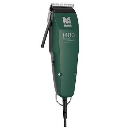 Masina de tuns parul si Barba Moser 1400-0454, Green edition, alimentare retea, culoare verde, 3 capete ghidare, foarfeca, ulei , perie, lame otel cu autoascutire, fabricat in Germania