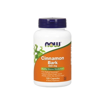 Supliment nutritiv Cinnamon Bark NOW, 600 mg, 120 capsule Supliment nutritiv Cinnamon Bark NOW, 600 mg, 120 capsule