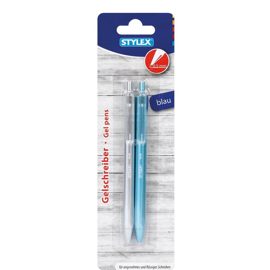 Set 2 pixuri cu gel Stylex argintiu si turcoaz cu rezerva albastra