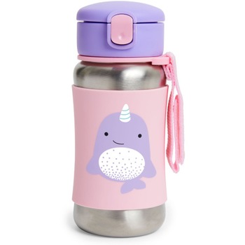 Sticla Skip Hop din Otel Inoxidabil cu Pai - Balena Sticla Skip Hop din Otel Inoxidabil cu Pai - Balena
