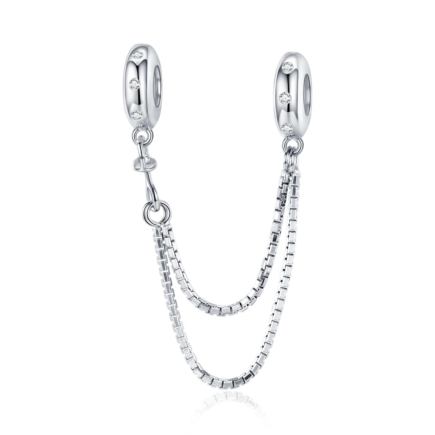 Talisman din argint cu Lantisor de siguranta Double Chain