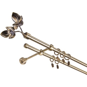 Galerie dubla de perdea 160 cm - metalica 16/16 MM model CLASSIC FRUNZA AURIU 5967 Galerie dubla de perdea 160 cm - metalica 16/16 MM model CLASSIC FRUNZA AURIU 5967
