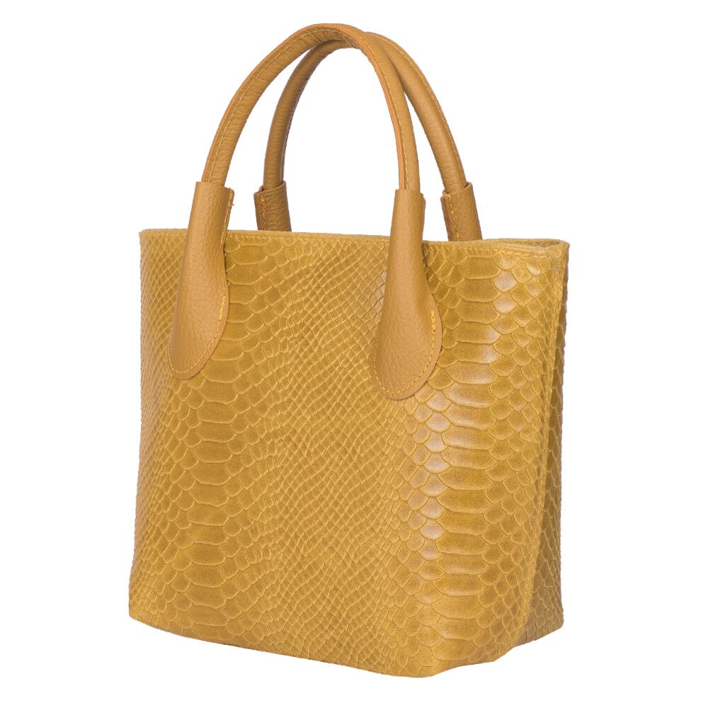 Poseta din piele naturala Ava galbena