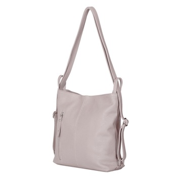 Geanta rucsac 2-in-1 din piele naturala Alesandra gri deschis Geanta rucsac 2-in-1 din piele naturala Alesandra gri deschis