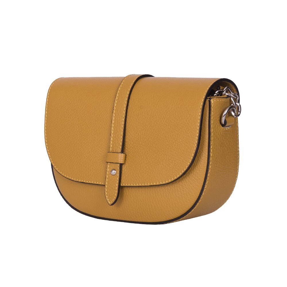 Poseta piele naturala Larisa galbena