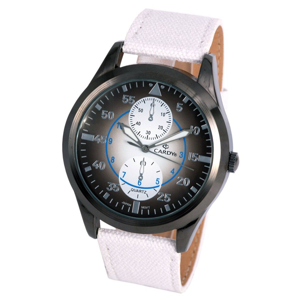 Ceas barbatesc, CARDY, Analog, Casual, Quartz, Negru, Negru, Aliaj, curea din Textil, dimensiune carcasa 4.5 cm