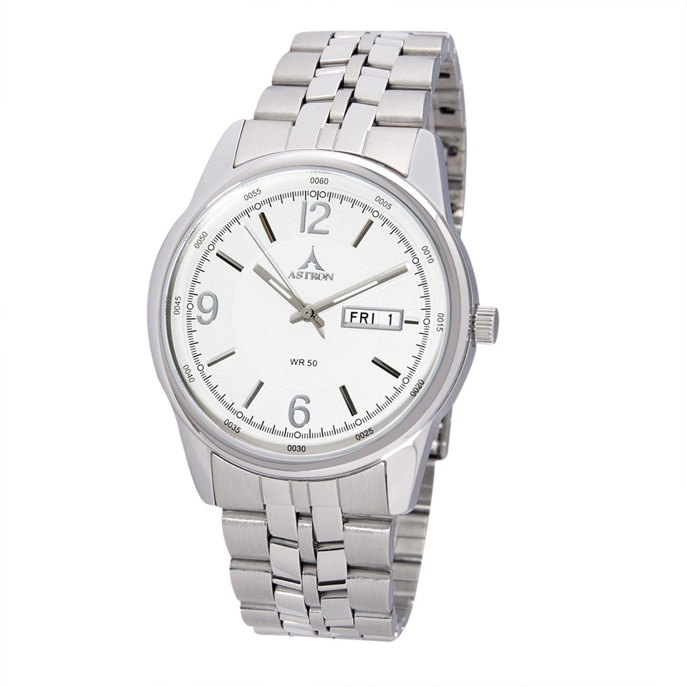 Ceas barbatesc, ASTRON, Analog, Casual, Quartz, Argintiu, Argintiu, Inox, curea din Inox, dimensiune carcasa 4.2 cm