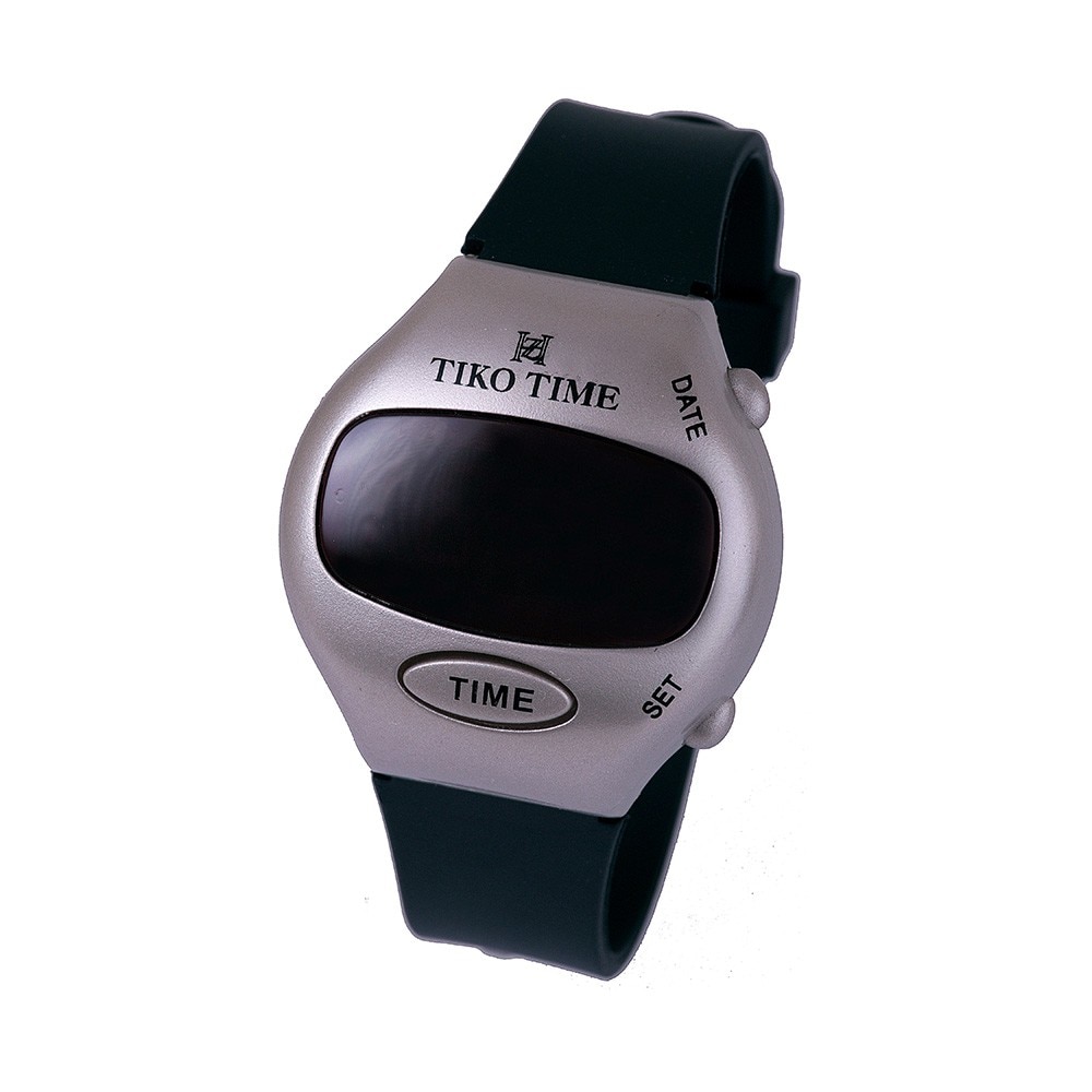 Ceas barbatesc, TIKO TIME, Digital, Casual, Quartz, Negru, Gri, Plastic, curea din Plastic, dimensiune carcasa 4.1 cm