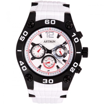 Ceas barbatesc, ASTRON, Analog, Casual, Quartz, Alb, Negru, Inox, curea din Silicon, dimensiune carcasa 4.6 cm Ceas barbatesc, ASTRON, Analog, Casual, Quartz, Alb, Negru, Inox, curea din Silicon, dimensiune carcasa 4.6 cm