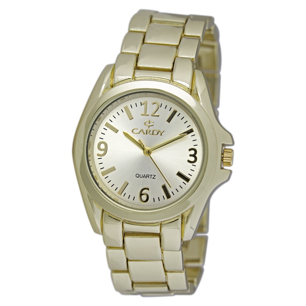 Ceas barbatesc, CARDY, Analog, Elegant, Quartz, Auriu, Auriu, Aliaj, curea din Aliaj, dimensiune carcasa 4 cm