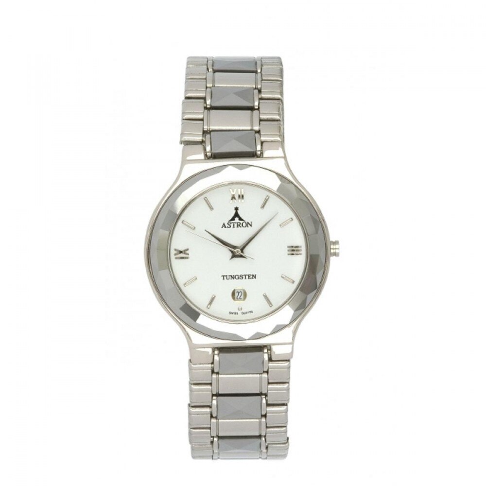 Ceas barbatesc, ASTRON, Analog, Casual, Quartz, Alb, Argintiu, Ceramica, curea din Ceramica, dimensiune carcasa 3.3 cm