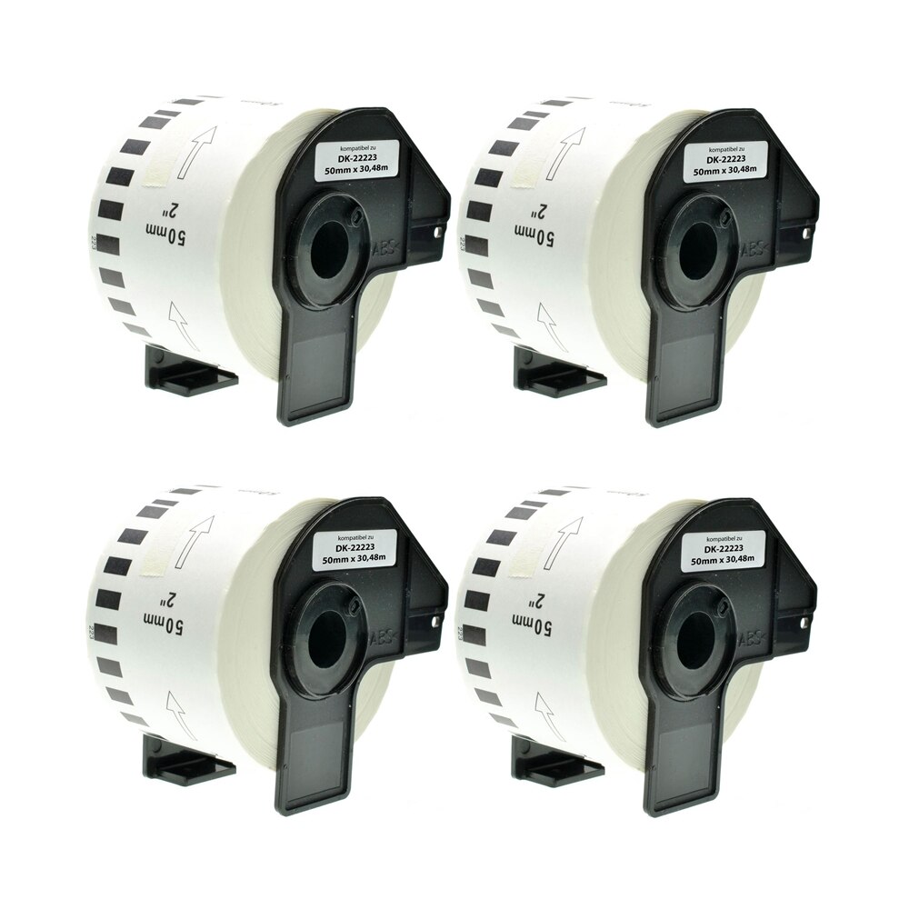 Set 4 Banda/Rola DK22223 50mmX30.48m etichete Alb Compatibile BROTHER P-Touch QL 1000 Series / QL 1050 / QL 1050 N / QL 1060 N / QL 500 / QL 550 / QL 560 /QL 570 / QL 580/QL 650 TD / QL 700 / QL 710 W / QL 720 NW