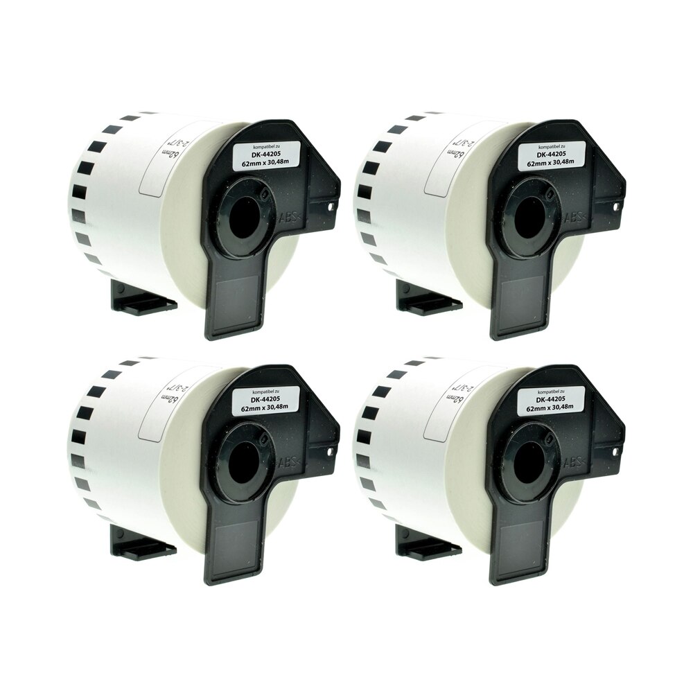 Set 4 Banda/Rola etichete Alb Compatibile BROTHER DK44205 62mmX30.48m P-Touch QL1000 1050 1060,500,560,570,580,650,720,