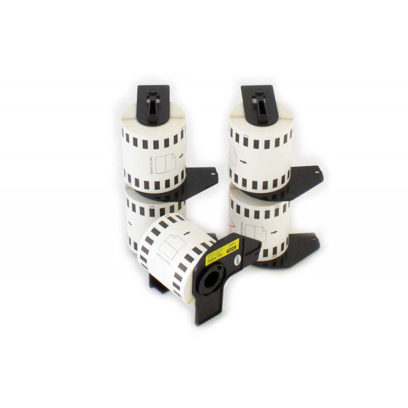 Set 5 Banda/Rola etichete GALBEN pentru for Brother DK44605 62mmX30.48m P-Touch QL1000 1050 1060,500,560,570,580,650,720,Yellow