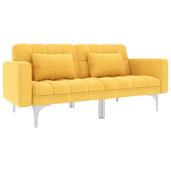 Canapea extensibila, vidaXL, Textil, 175,5 x 84 x 79,5 cm, Galben Canapea extensibila, vidaXL, Textil, 175,5 x 84 x 79,5 cm, Galben