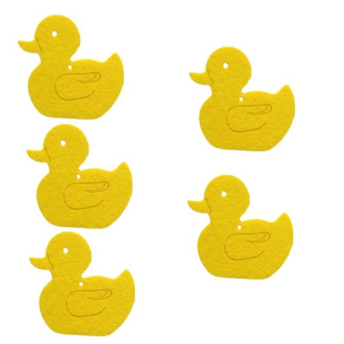 Set 5 figurine din fetru - ratusca galbena, 6.5 cm