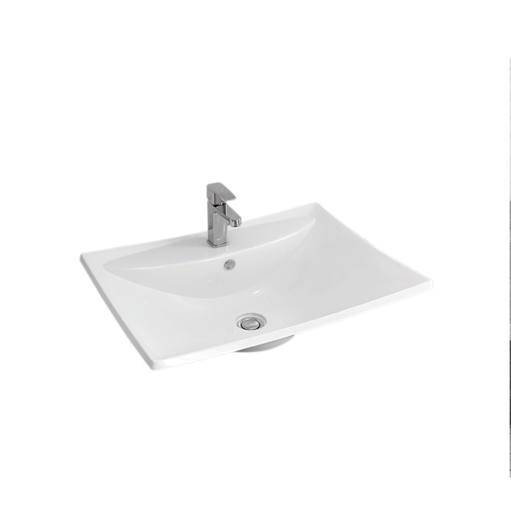 Lavoar din portelan Karag, LT-1015, 62x42 cm, Alb