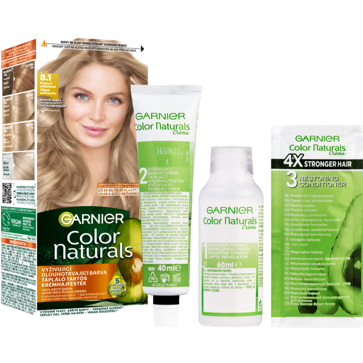 Vopsea de par Garnier Color Naturals, blond deschis platina 8.1