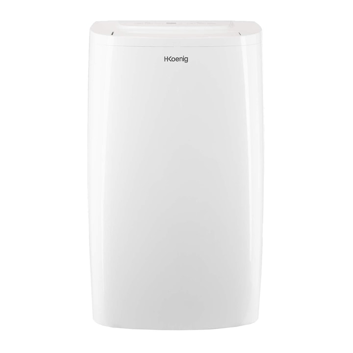 Преносим климатик с H.Koenig дистанционно управление, KOL7812, Reversible +, 12 000 BTU, инвертор, охладителна енергия клас A, отопление, изсушаване, режим Sleep, 3 нива на вентилация, включен комплект за изпускане на въздух, адаптер за прозорец, бял