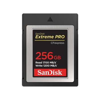 Card de memorie Sandisk 256 GB CFexpress, R1700MB/s, W 1200MB/s Card de memorie Sandisk 256 GB CFexpress, R1700MB/s, W 1200MB/s