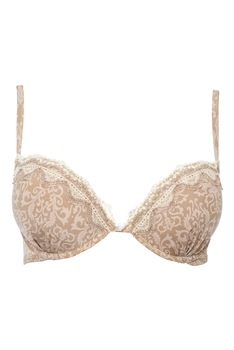 Sutien din microfibra, cu burete subtire gradual, Intimamoda 5544, Bej/ Alb Sutien din microfibra, cu burete subtire gradual, Intimamoda 5544, Bej/ Alb