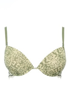 Sutien din microfibra, cu push-upl, Intimamoda 5546, Verde/Alb Sutien din microfibra, cu push-upl, Intimamoda 5546, Verde/Alb