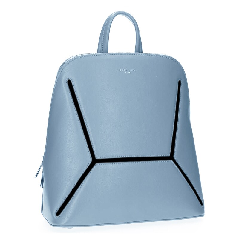Rucsac dama, David Jones, mediu, din piele ecologica, albastru deschis, simplu, 99561212