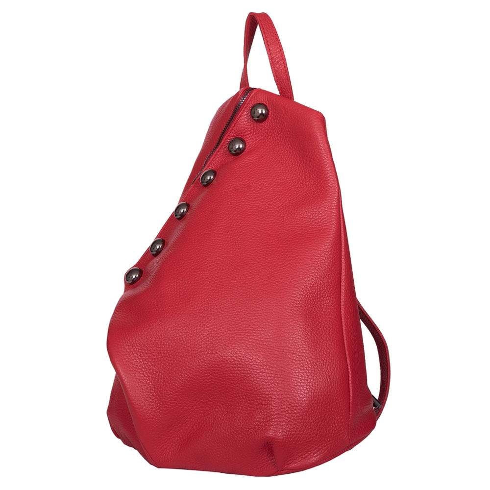 Rucsac piele naturala Bubble rosu