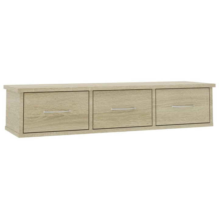 Dulap de perete cu sertare, stejar Sonoma, 88x26x18,5 cm, pentru locuinta/biroul, PAL -FurnitureRomania- MODE2724431